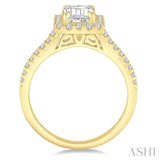 3/8 ctw Round Cut Diamond Semi-Mount Engagement Ring in 14K Yellow Gold