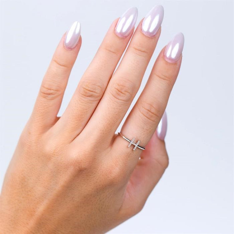 1/20 Ctw Initial 'G' Round Cut Diamond Fashion Ring in 10K White Gold