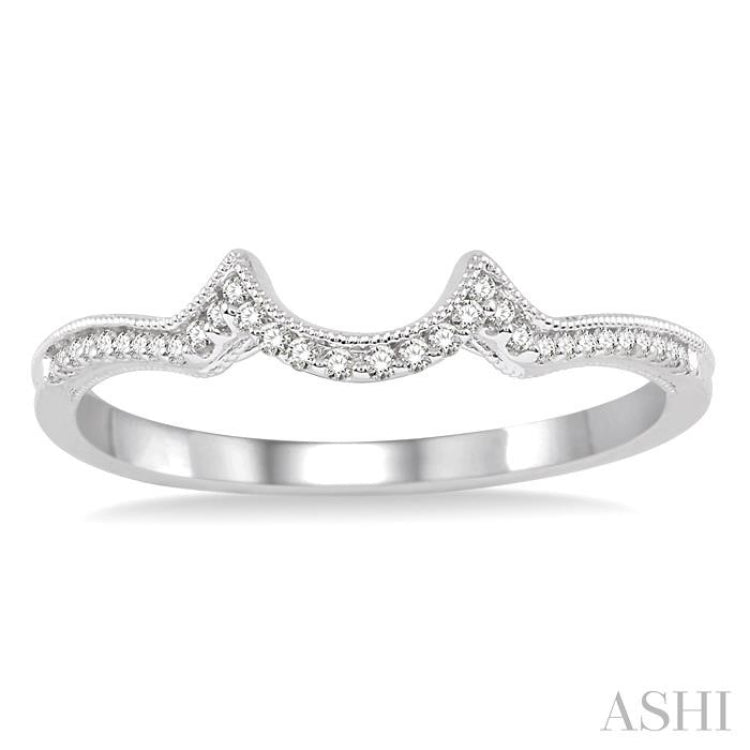 1/10 ctw Round Cut Diamond Wedding Band in 14K White Gold
