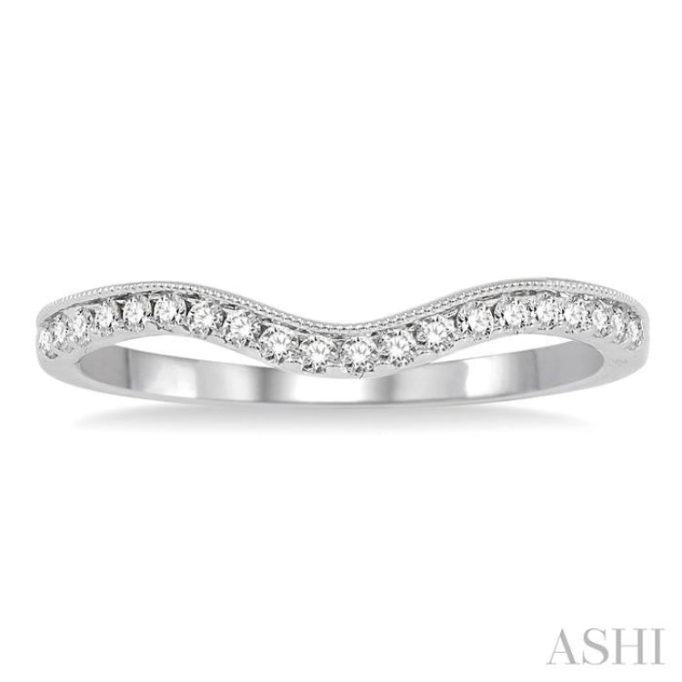 1/5 ctw Round Cut Diamond Wedding Band in 14K White Gold