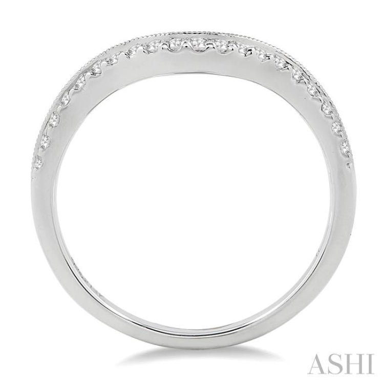 1/5 ctw Round Cut Diamond Wedding Band in 14K White Gold