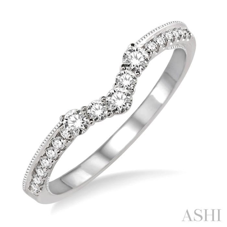 1/3 ctw Round Cut Diamond Wedding Band in 14K White Gold