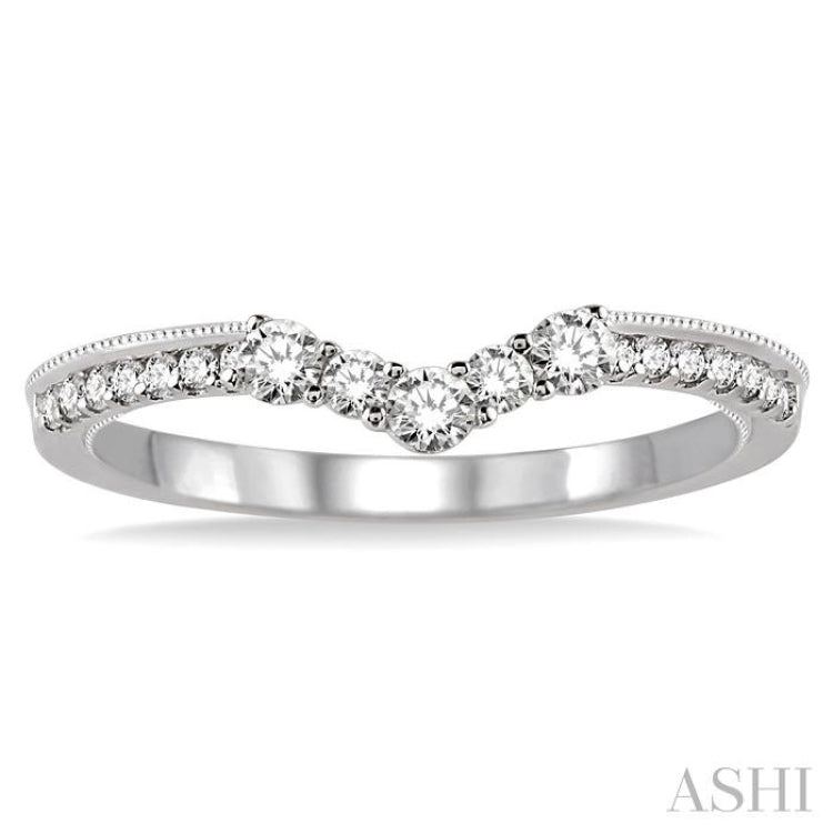 1/3 ctw Round Cut Diamond Wedding Band in 14K White Gold
