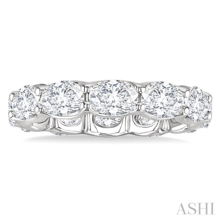 3 3/4 Ctw East-West Set Oval Cut Diamond Eternity Wedding Band in 14K White Gold