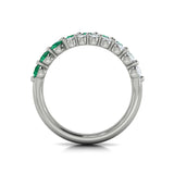 Diamond And Emerald Three Row Wrap Ring