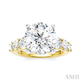 1 1/5 Ctw Round Shape Round Cut Diamond Semi-Mount Engagement Ring in 14K Yellow and White Gold