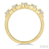 1 Ctw Circular Shape 5 Stone Round Cut Diamond Halo Wedding Band in 14K Yellow Gold