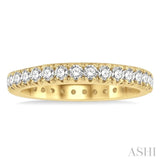 1 Ctw Round Cut Diamond Eternity Wedding Band in 14K Yellow Gold