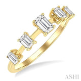 3/4 Ctw Emerald Cut Diamond Half Eternity 5-Stone Fashion Band in 14K Yellow Gold