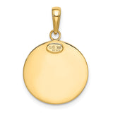 14k Polished Solid Saint Christopher Medal Round Pendant