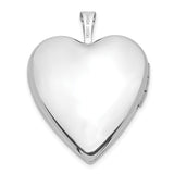 14K White Gold Diamond Star 20mm Heart Locket