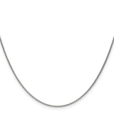 14K White Gold 22 inch 1mm Round Open Link Cable with Lobster Clasp Chain