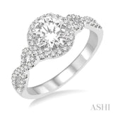 1/3 ctw Diamond Semi-mount Engagement Ring in 14K White Gold