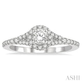 1/3 ctw Circular Mount Split Round Cut Diamond Semi Mount Engagement Ring in 14K White Gold