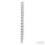1/2 ctw Round cut Diamond Hoop Earrings in 14K White Gold