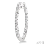 1/2 ctw Round cut Diamond Hoop Earrings in 14K White Gold