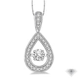 1/3 ctw Diamond Emotion Pendant in 14K White Gold with Chain