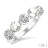 5 MM Bold Bead and 1/20 Ctw Round Cut Bead Bijoux Diamond Fashion Ring in Sterling Silver