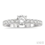 1/2 ctw Round Cut Diamond Semi-Mount Engagement Ring in 14K White Gold
