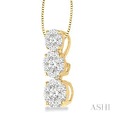 1/3 ctw Diamond Lovebright Pendant in 14K Yellow and White Gold with Chain