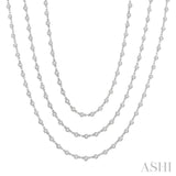 10.00 Ctw Bezel Set Round Cut Diamond Layered 60-Inch Necklace in 14K White Gold