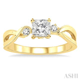 1/20 Ctw Diamond Semi-Mount Engagement Ring in 14K Yellow Gold