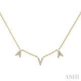 1/10 Ctw 'AVA' Space Name Diamond Necklace in 10K Yellow Gold