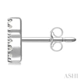 1/10 Ctw Initial 'S' Single Cut Diamond Earrings in 10K White Gold