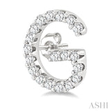 1/8 Ctw Initial 'G' Single Cut Diamond Earrings in 10K White Gold