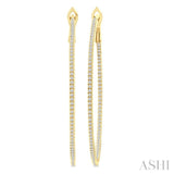 3/4 Ctw Inside & Outside Round Cut Diamond Hoop Earring in 14K Yellow Gold