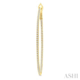 3/4 Ctw Inside & Outside Round Cut Diamond Hoop Earring in 14K Yellow Gold