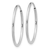 14k White Gold 1.2x25mm Polished Endless Tube Hoop Earrings