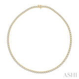 15 Ctw Round Cut Diamond Tennis Necklace in 14K Yellow Gold