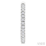 1/6 Ctw French Pave Set Round Cut Diamond Fashion Half Hoop Earring in 14K White Gold