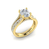 Triple Band Oval Engagement Ring