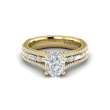 Triple Band Oval Engagement Ring