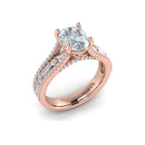 Triple Band Oval Engagement Ring