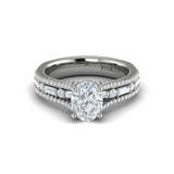 Triple Band Oval Engagement Ring