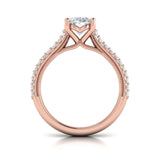 Oval Pave Cathedral Engagement Ring