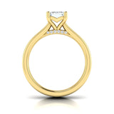 Fluted Emerald Cut Engagement Ring