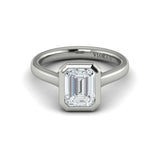 Bold Bezel Emerald Cut Engagement Ring