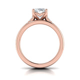 Triple Band Pave Oval Engagement Ring