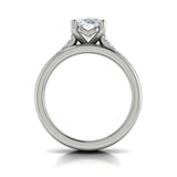 Triple Band Pave Oval Engagement Ring