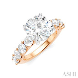 1 1/4 Ctw Round Shape Round Cut Diamond Semi-Mount Engagement Ring in 14K Rose and White Gold