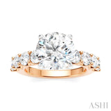 1 1/4 Ctw Round Shape Round Cut Diamond Semi-Mount Engagement Ring in 14K Rose and White Gold