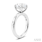 1/5 Ctw Akari Oval Shape Round Cut Diamond Semi-Mount Engagement Ring in 14K White Gold