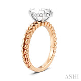 1/20 Ctw Marquise Shape Round Cut Diamond Semi-Mount Engagement Ring in 14K Rose and White Gold