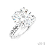 1/10 Ctw Round Shape Round Cut Diamond Semi-Mount Engagement Ring in 14K White Gold
