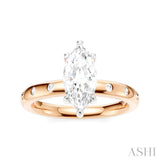1/6 Ctw Akari Marquise Shape Round Cut Diamond Semi-Mount Engagement Ring in 14K Rose and White Gold