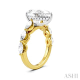 1 Ctw Pear Shape Marquise and Round Cut Diamond Semi-Mount Engagement Ring in 14K Yellow and White Gold